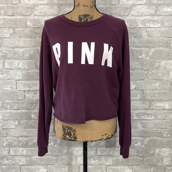 PINK Victoria's Secret Tops - Victoria Secret Pink Purple Graphic Sweatshirt